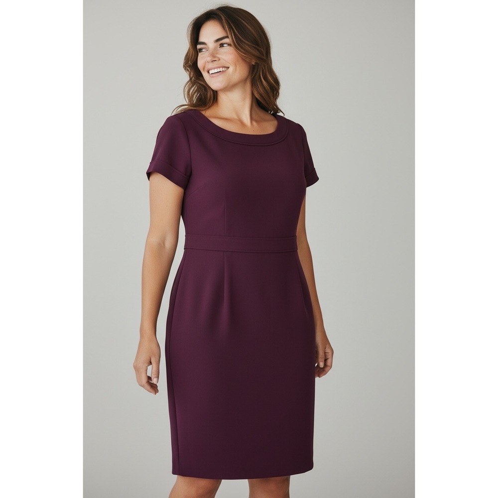 PENDLETON Dress Womens Purple Short Sleeve Sheath Midi Workwear Classic 14P
